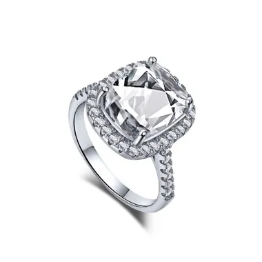 Vintage 8A Radiant Cut Zirconia Solitaire Ring 70200108
