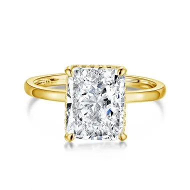 Stylish 8A Radiant Cut Zirconia Solitaire Ring 70200109