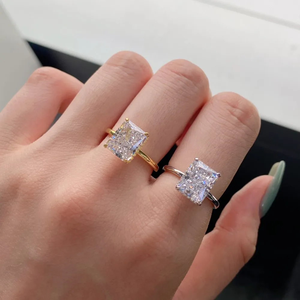 Stylish 8A Radiant Cut Zirconia Solitaire Ring 70200109 - image2