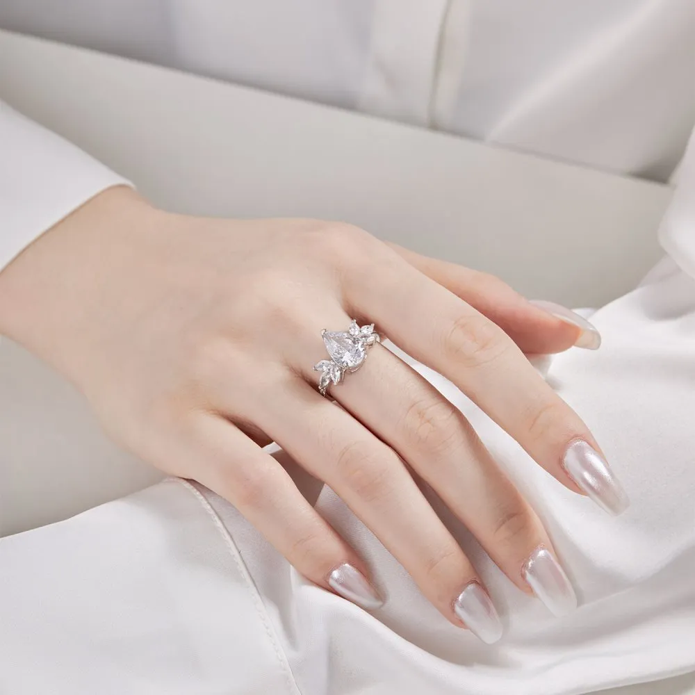 8A Cubic Zirconia Pear Ring 70200111 - image1