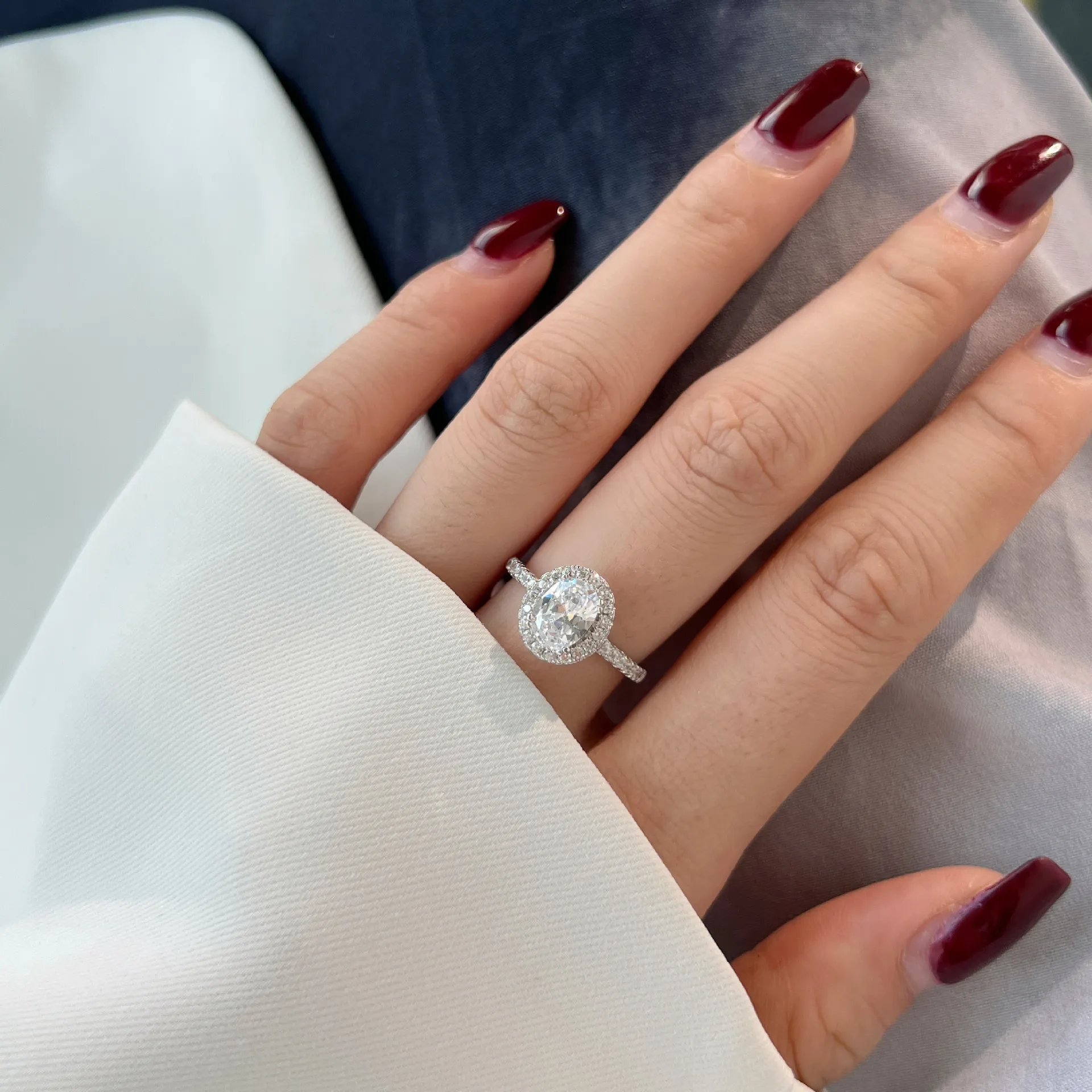Sparkle Oval Cubic Zirconia Party Ring 70200112 - image1