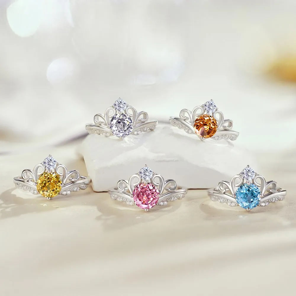 8A Cubic Zirconia Crown Wedding Ring 70200115 - image1