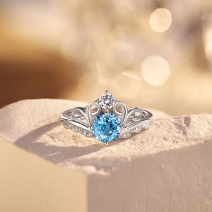 8A Cubic Zirconia Crown Wedding Ring 70200115