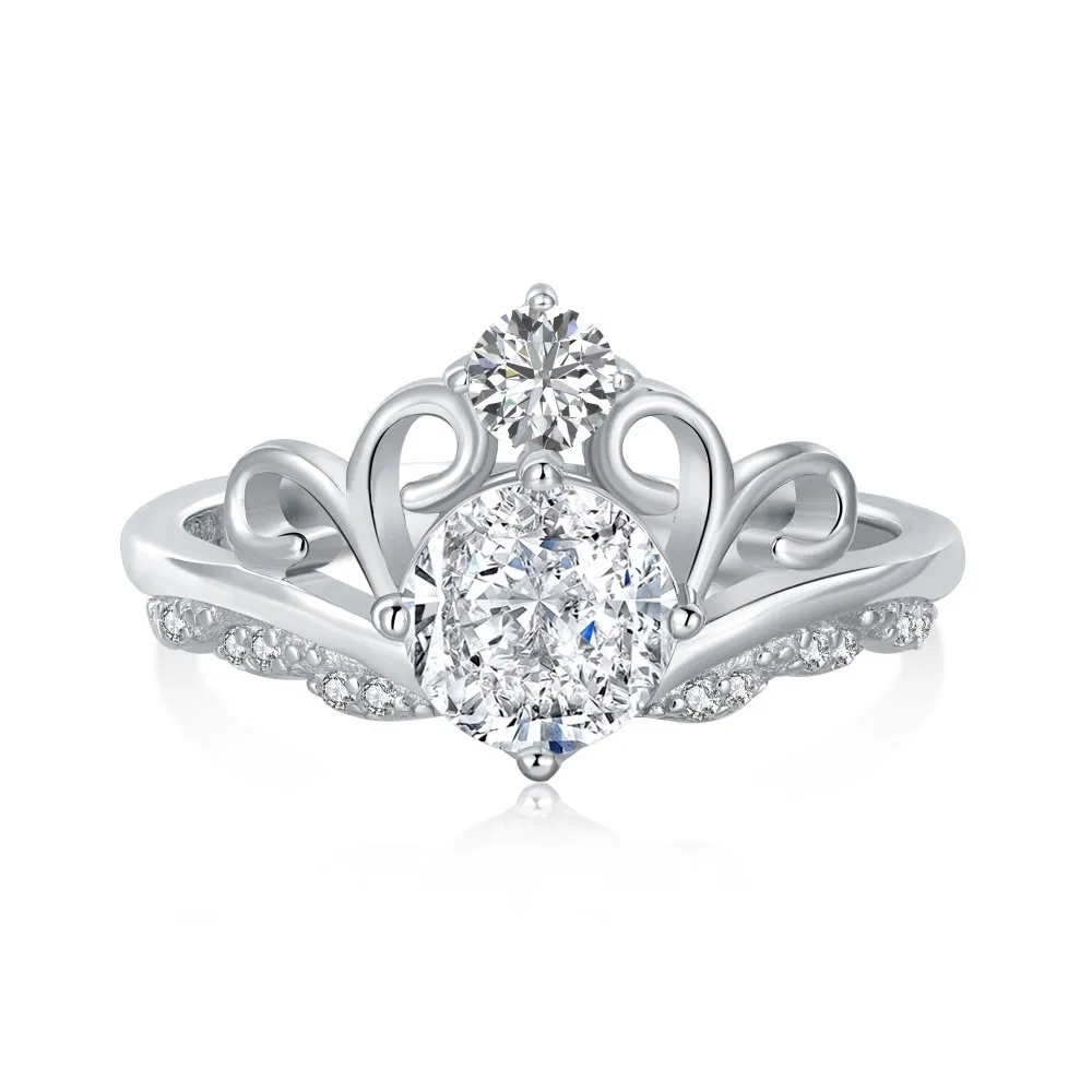 8A Cubic Zirconia Crown Wedding Ring 70200115