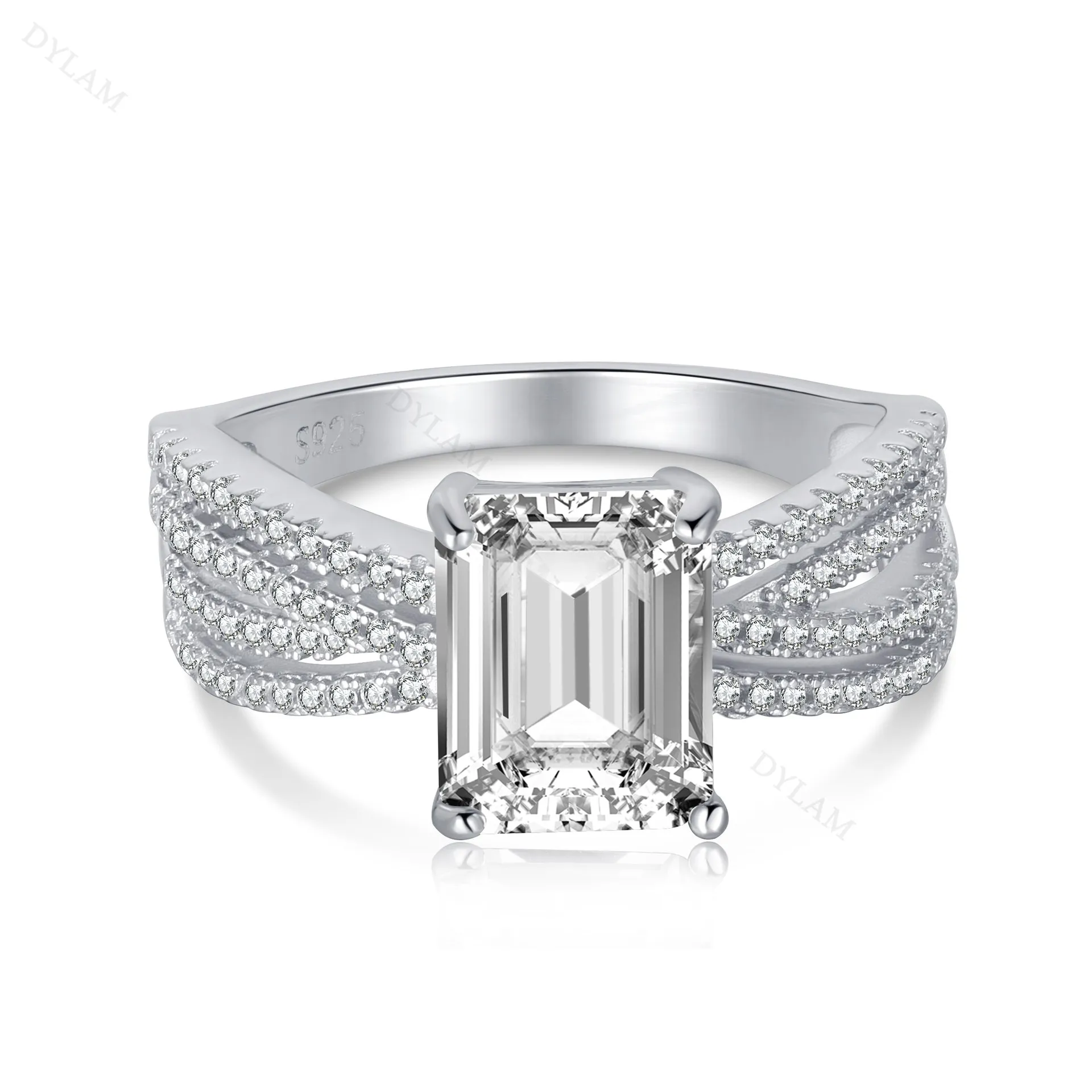 Sparkle Rectangle Cubic Zirconia Party Ring 70200116