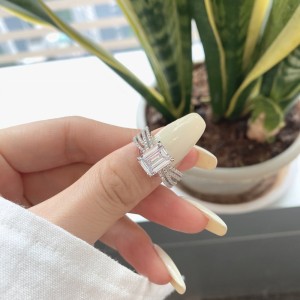 Sparkle Rectangle Cubic Zirconia Party Ring 70200116