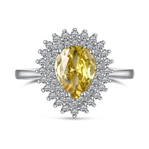 Sparkle Waterdrop Cubic Zirconia Wedding Ring 70200117