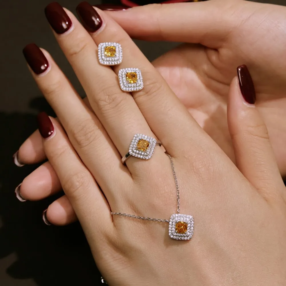 8A Cubic Zirconia Square Wedding Ring 70200118 - image2