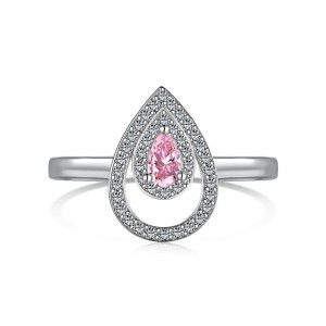 Sparkle Waterdrop Cubic Zirconia Party Ring 70200121
