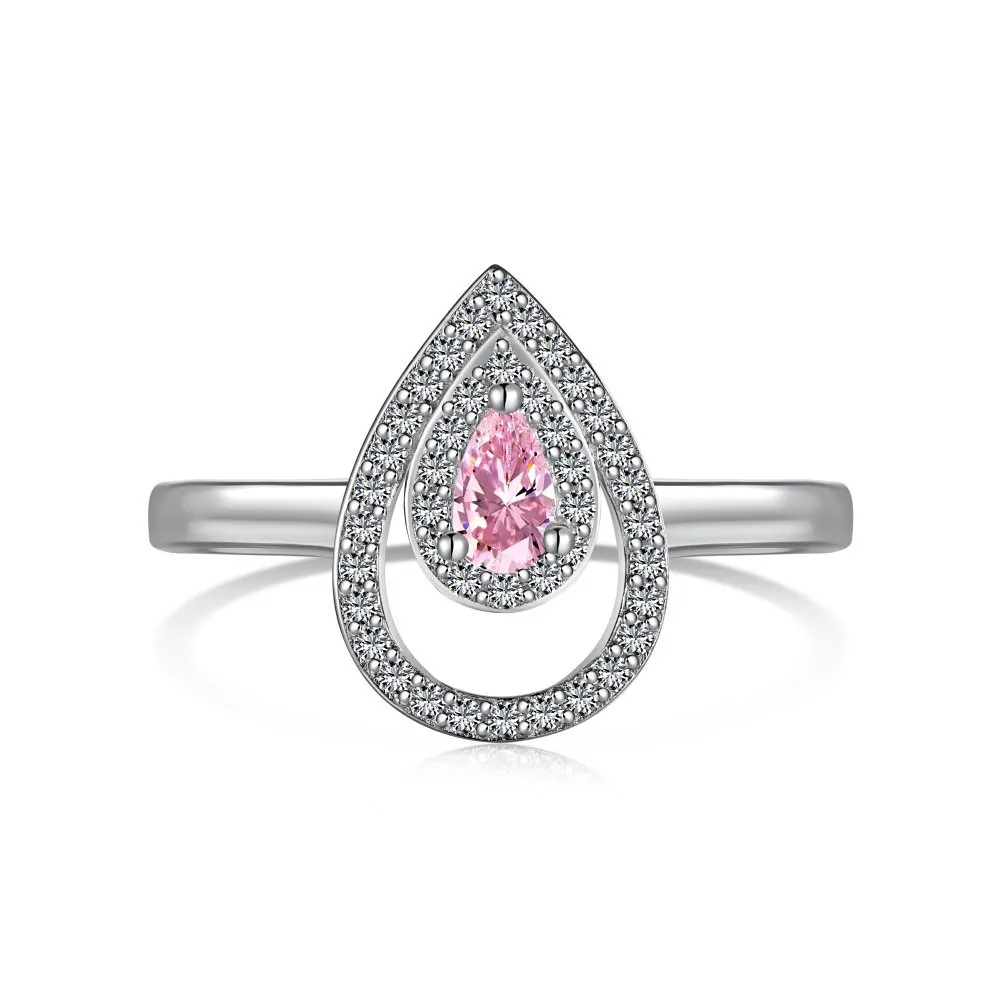 Sparkle Waterdrop Cubic Zirconia Party Ring 70200121
