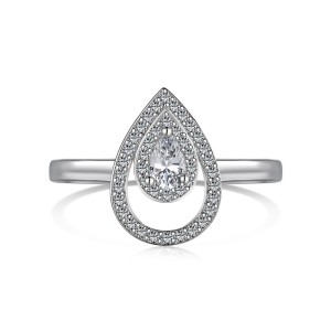 Sparkle Waterdrop Cubic Zirconia Party Ring 70200121