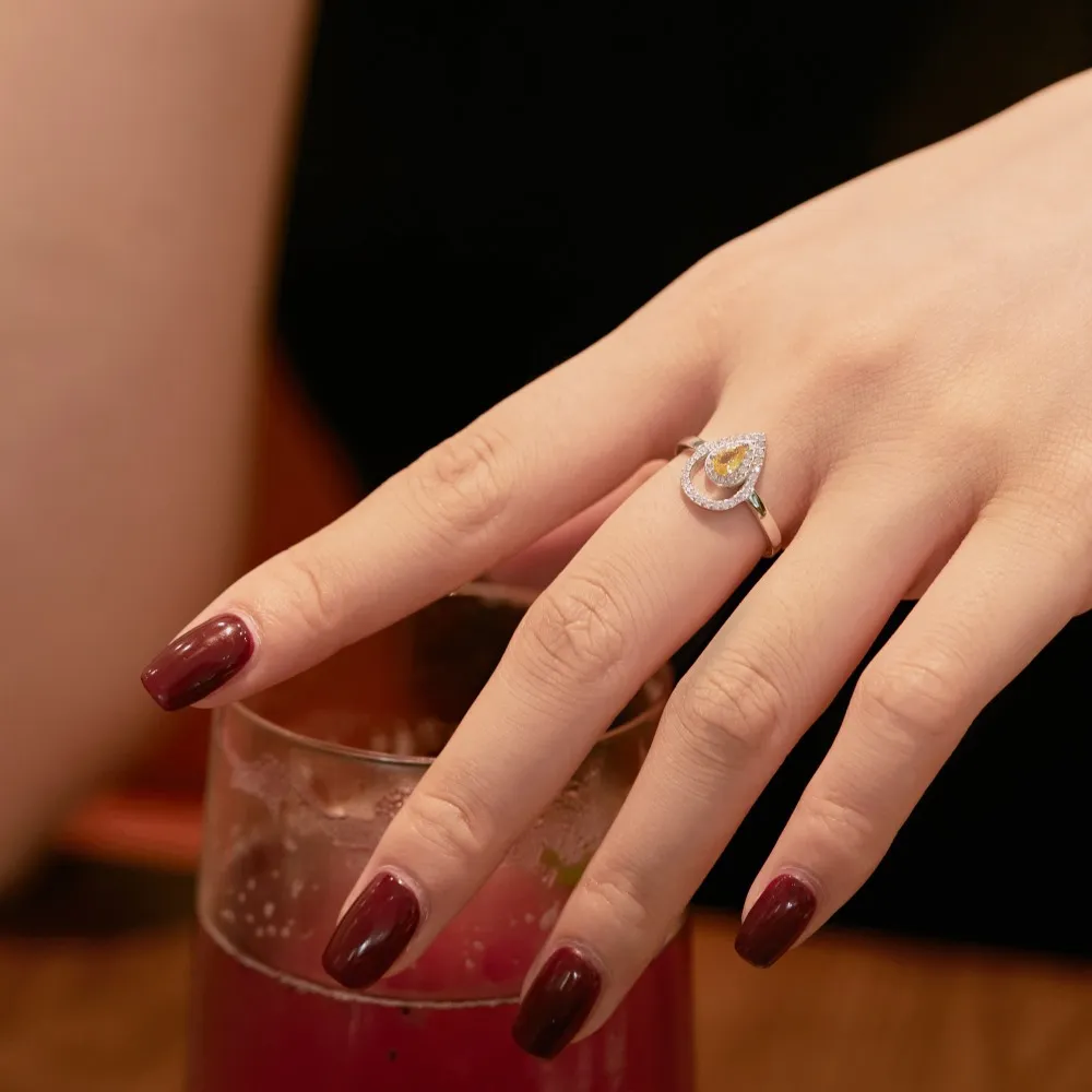 Sparkle Waterdrop Cubic Zirconia Party Ring 70200121 - image3