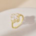 Sparkle Clover Flower Cubic Zirconia Party Ring 70200122