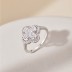 Sparkle Clover Flower Cubic Zirconia Party Ring 70200122