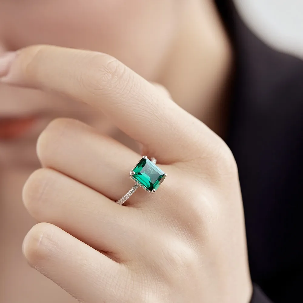 Sparkle Rectangle Cubic Zirconia Party Ring 70200128 - image1
