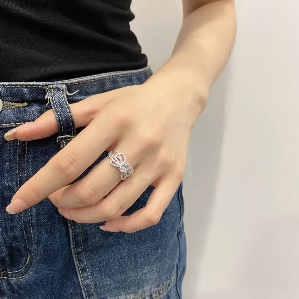 Luxury Oval Cubic Zirconia Bow Party Ring 70200131 - image2