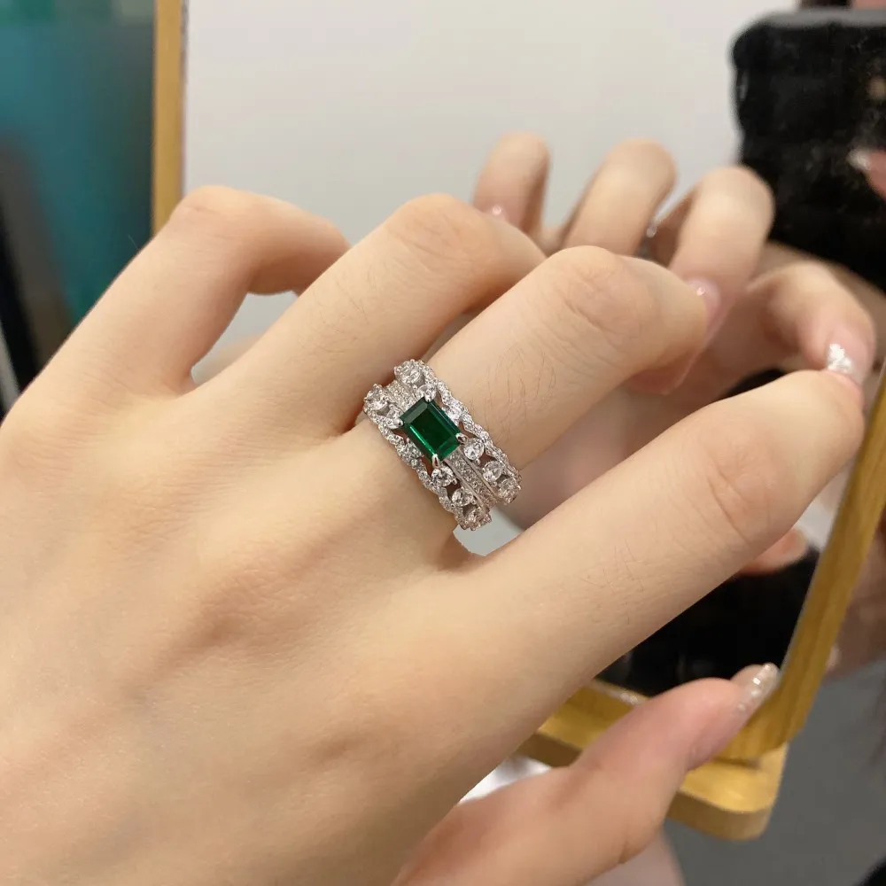 Luxury Two Rows Cubic Zirconia Party Ring 70200132 - image2