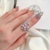 Sparkle Pink Waterdrop Cubic Zirconia Wedding Party Ring 70200139