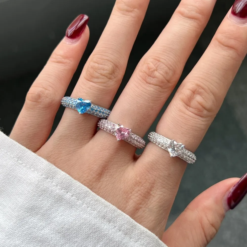 Sparkle Cubic Zirconia Heart Wedding Party Ring 70200140 - image1