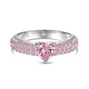 Sparkle Cubic Zirconia Heart Wedding Party Ring 70200140