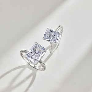Luxury 8A Rectangle Cubic Zirconia Party Ring 70200141