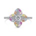 Sparkle Cubic Zirconia Clover Flower Ring 70200142