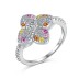 Sparkle Cubic Zirconia Clover Flower Ring 70200142