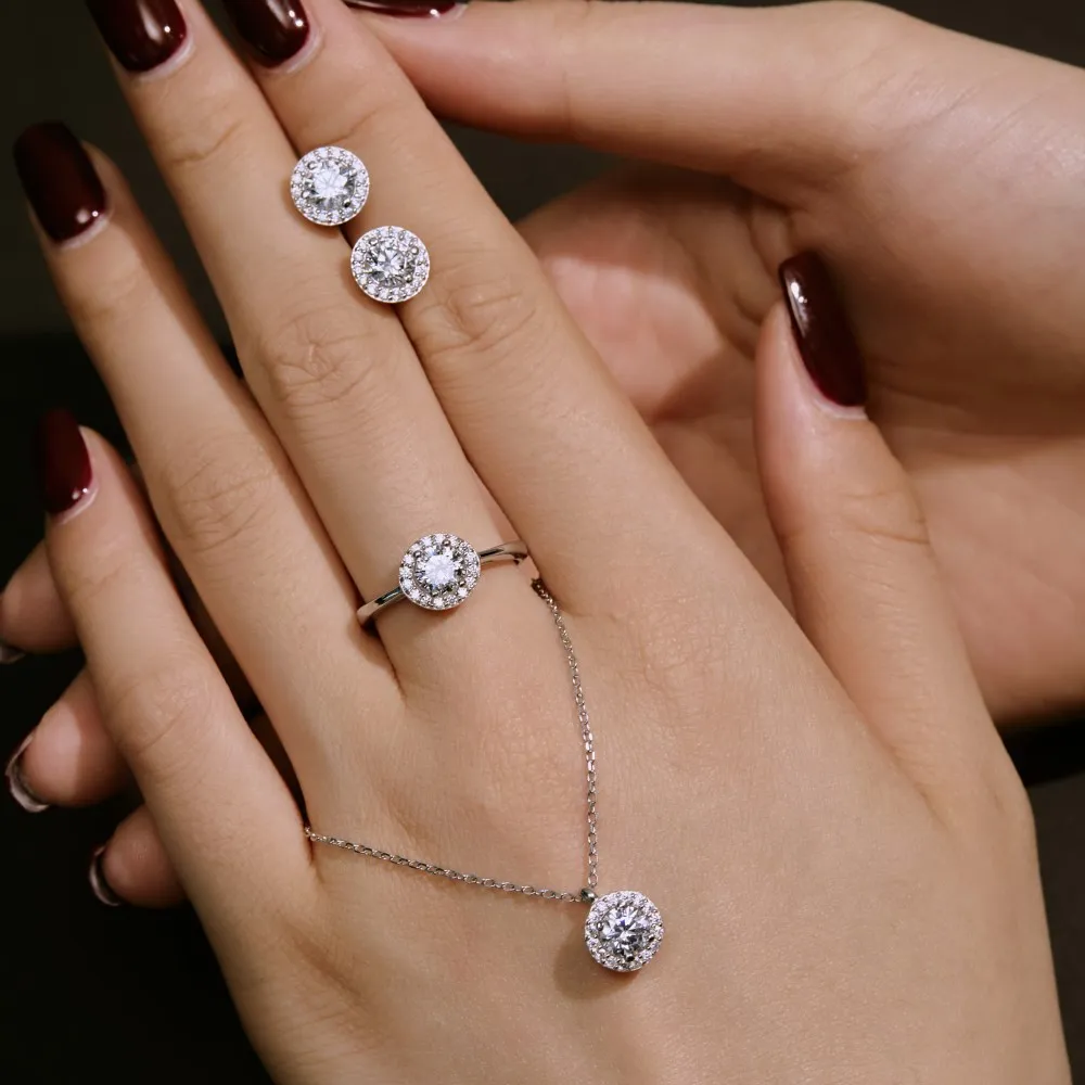Classical Round Cubic Zirconia Party Ring 70200145 - image2