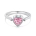 Lovely Rotatable Pink Heart Cubic Zirconia Ring 70200146
