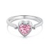 Lovely Rotatable Pink Heart Cubic Zirconia Ring 70200146