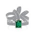 Sqarkle Emerald Cubic Zirconia Bow Ring 70200149