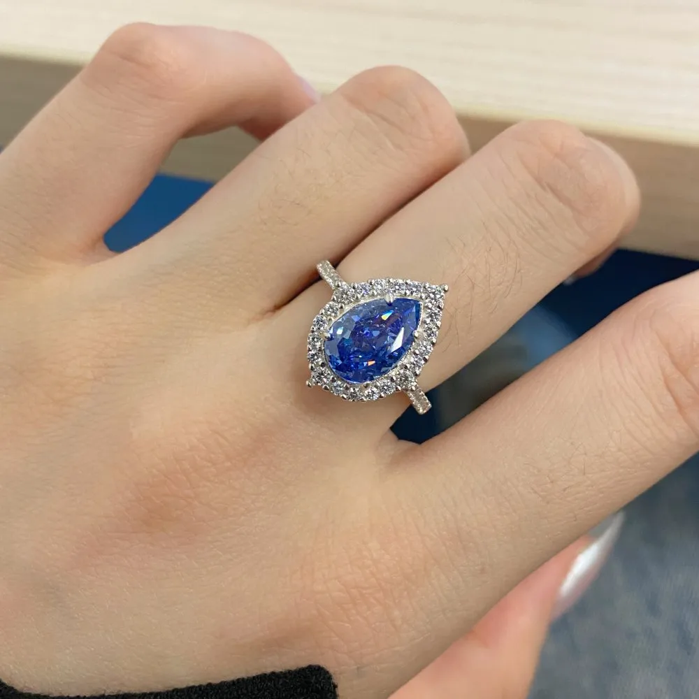 Sparkle 8A Pear Cut Cubic Zirconia Party Ring 70200151 - image2