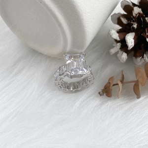 Full 8A Rectangle Cubic Zirconia Party Wedding Ring 70200156
