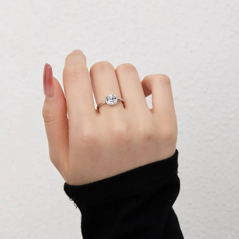 Minimalist 8A Cubic Zirconia Party Wedding Ring 70200163 - image2