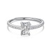 Minimalist Rectangle Heart Cubic Zirconia Party Ring 70200171
