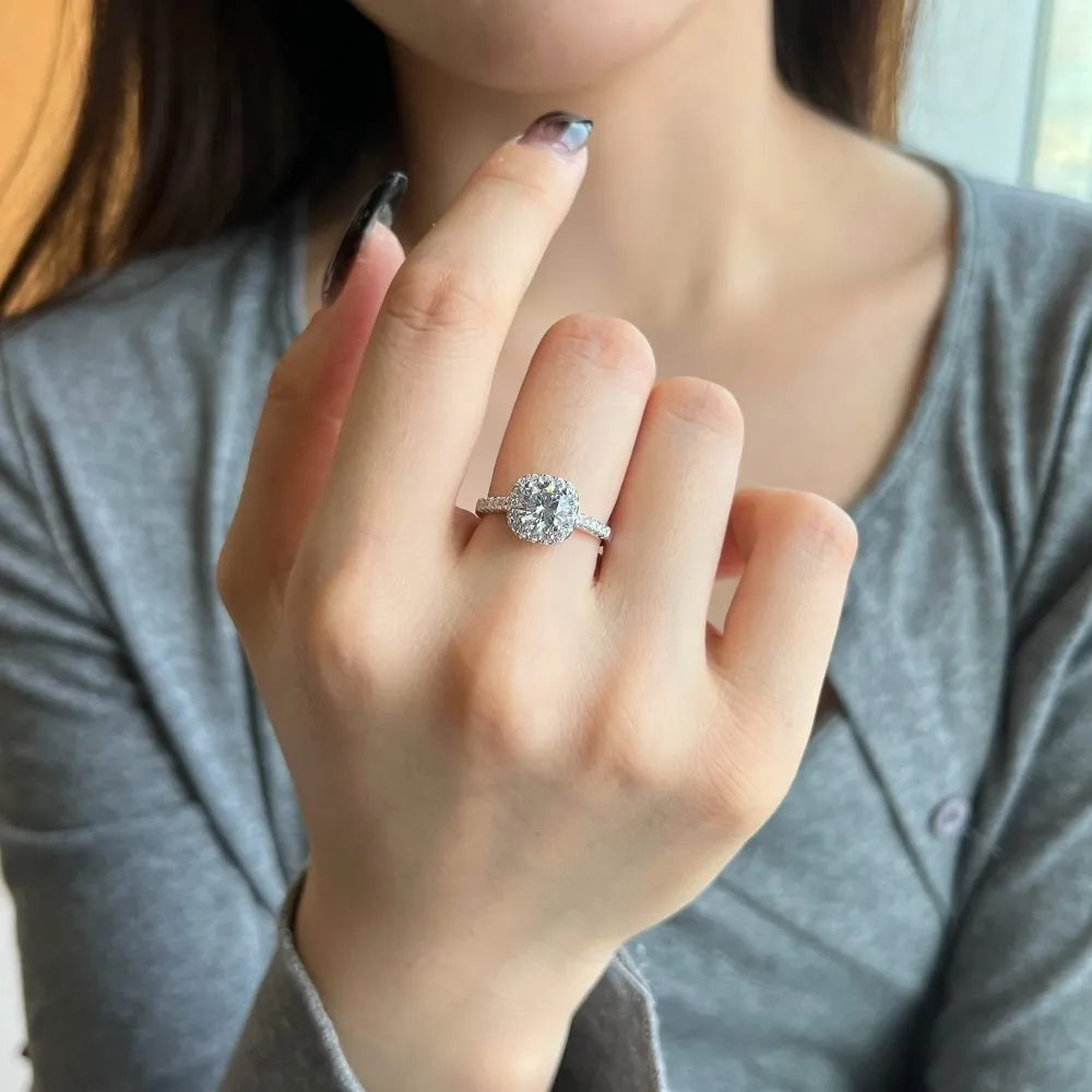 Sparkle Cluster Square Cubic Zirconia Party Ring 70200173 - image1