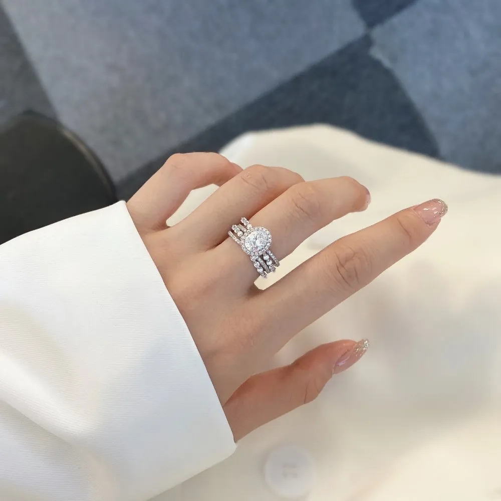 Stackable Sparkle Oval Cubic Zirconia Party Ring 70200180 - image1