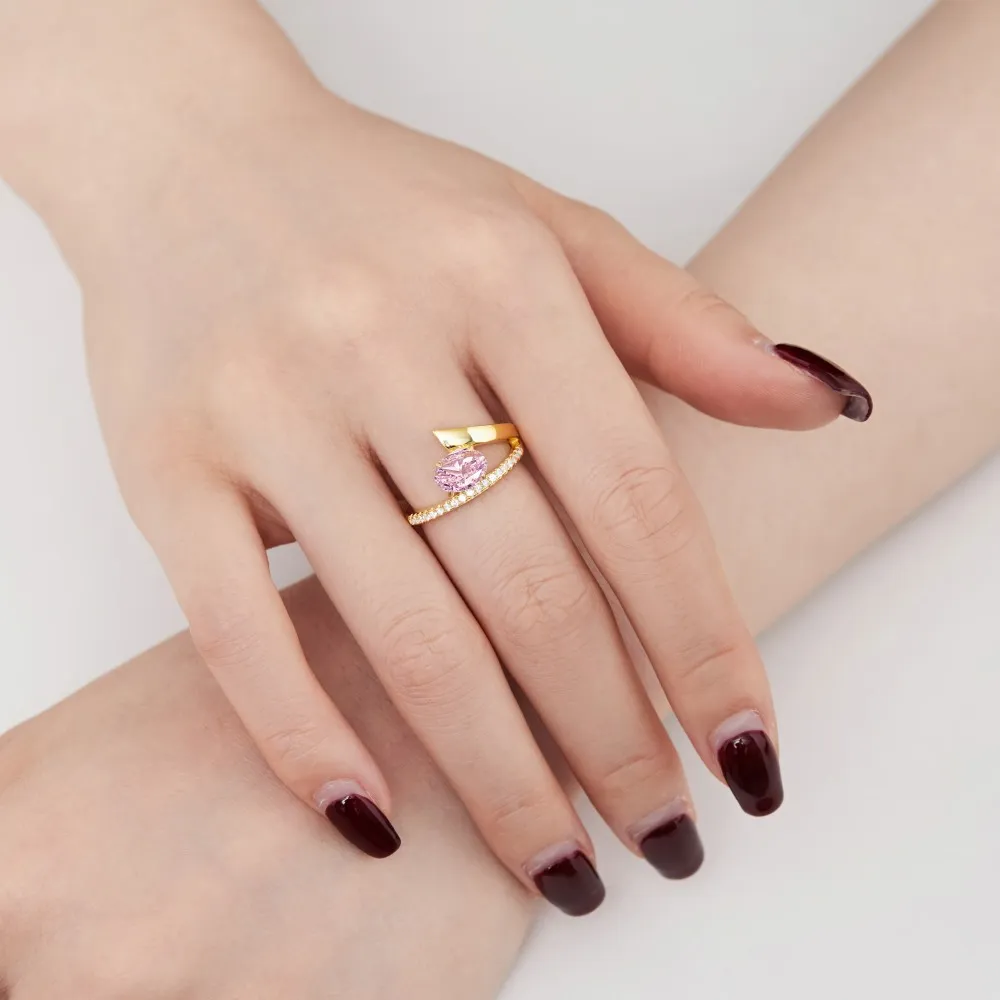 8A Waterdrop Cubic Zirconia Wedding Party Ring 70200181 - image1