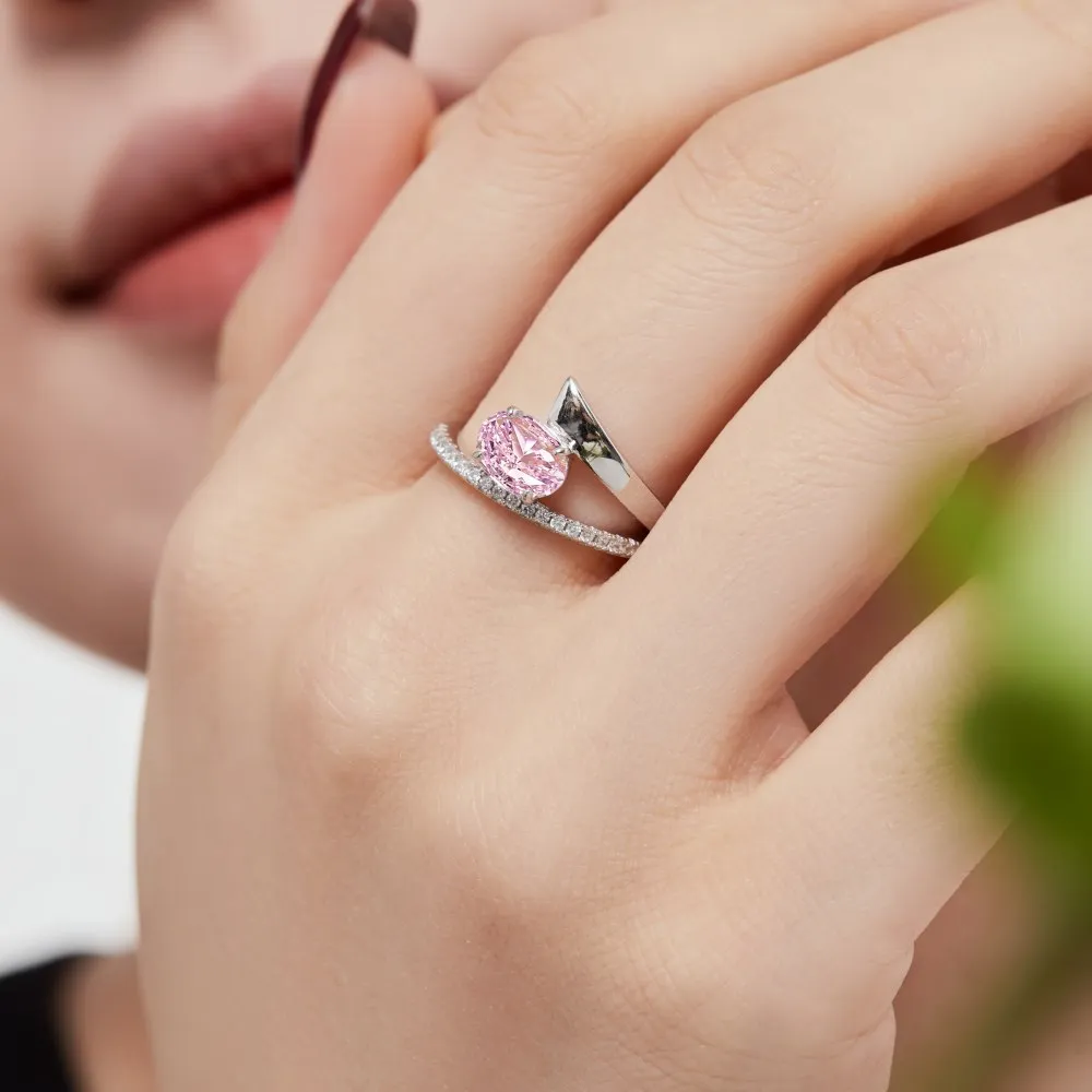 8A Waterdrop Cubic Zirconia Wedding Party Ring 70200181 - image2