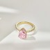 8A Waterdrop Pink Cubic Zirconia Wedding Party Ring 70200183