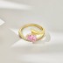 8A Waterdrop Pink Cubic Zirconia Party Ring 70200184