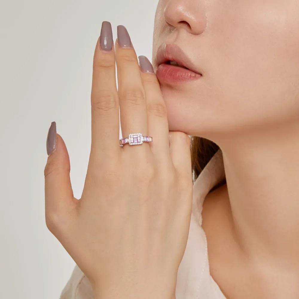 925 Sterling Silver Colorful Zirconia Party Solitaire Ring 70200194 - image2