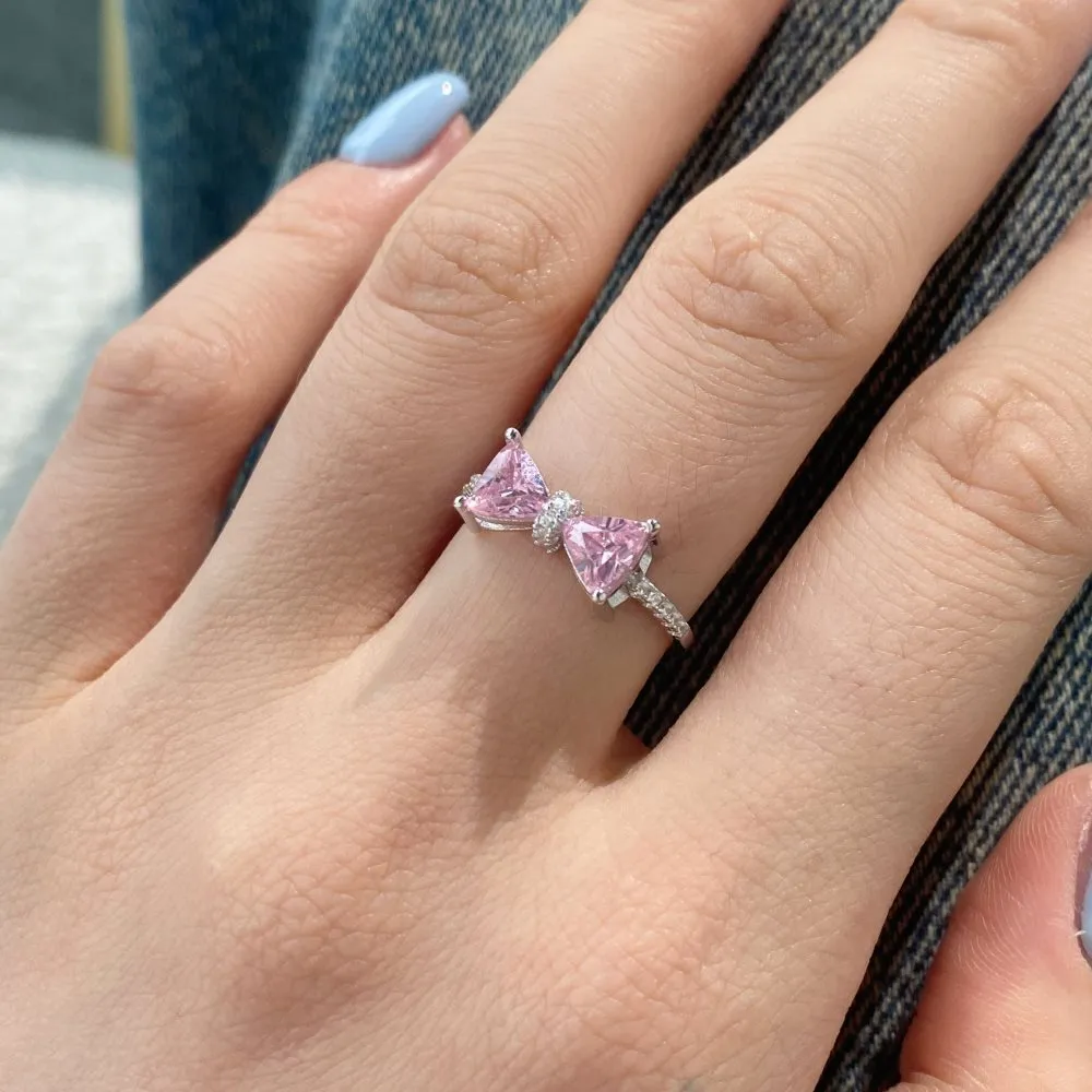 925 Sterling Silver Shiny Zirconia Bow Ring 70200197 - image2