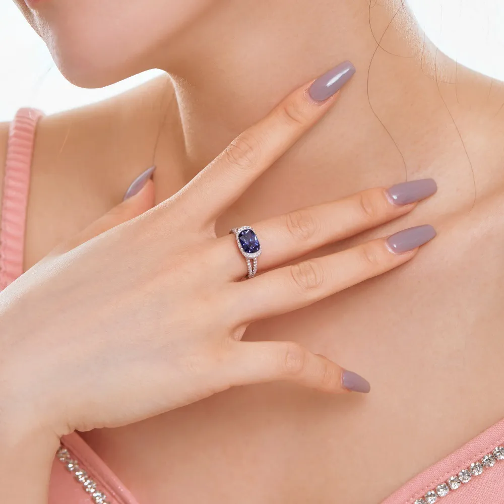 925 Sterling Silver Blue Zirconia Solitaire Ring 70200200 - image1