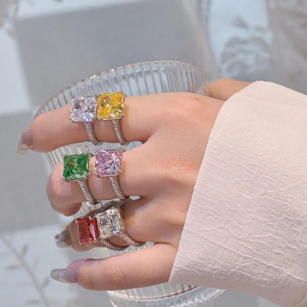 925 Sterling Silver Luxury Square Zirconia Solitaire Ring 70200202 - image2