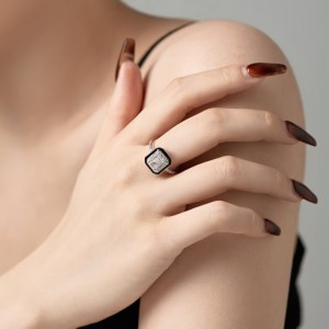 925 Sterling Silver Hiphop Zirconia Solitaire Ring 70200203
