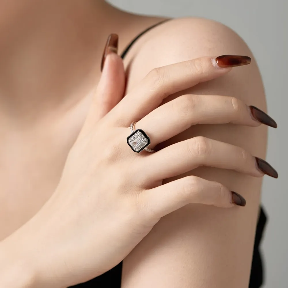 925 Sterling Silver Hiphop Zirconia Solitaire Ring 70200203 - image1