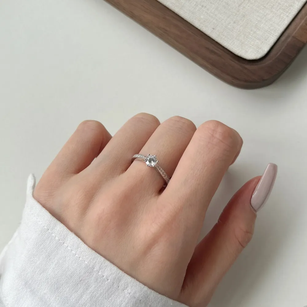 925 Sterling Silver Wedding Zirconia Solitaire Ring 70200205 - image1