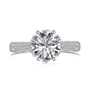 925 Sterling Silver Party Zirconia Solitaire Ring 70200208
