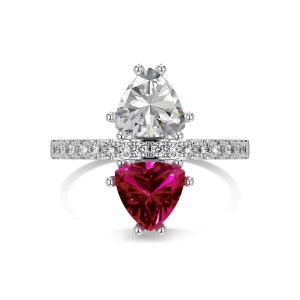 925 Sterling Silver Triangle Zirconia Solitaire Ring 70200209